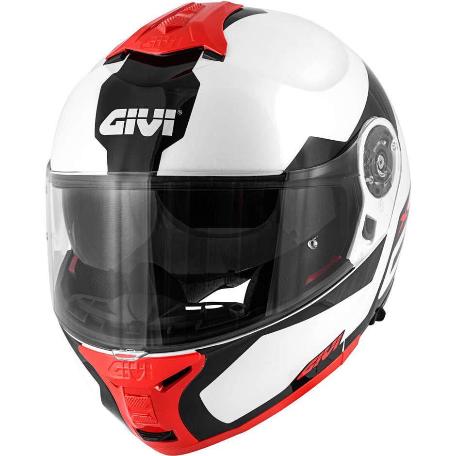 Givi X.21 Challenger Spirit Bianco Rosso - casco modulare vista frontale