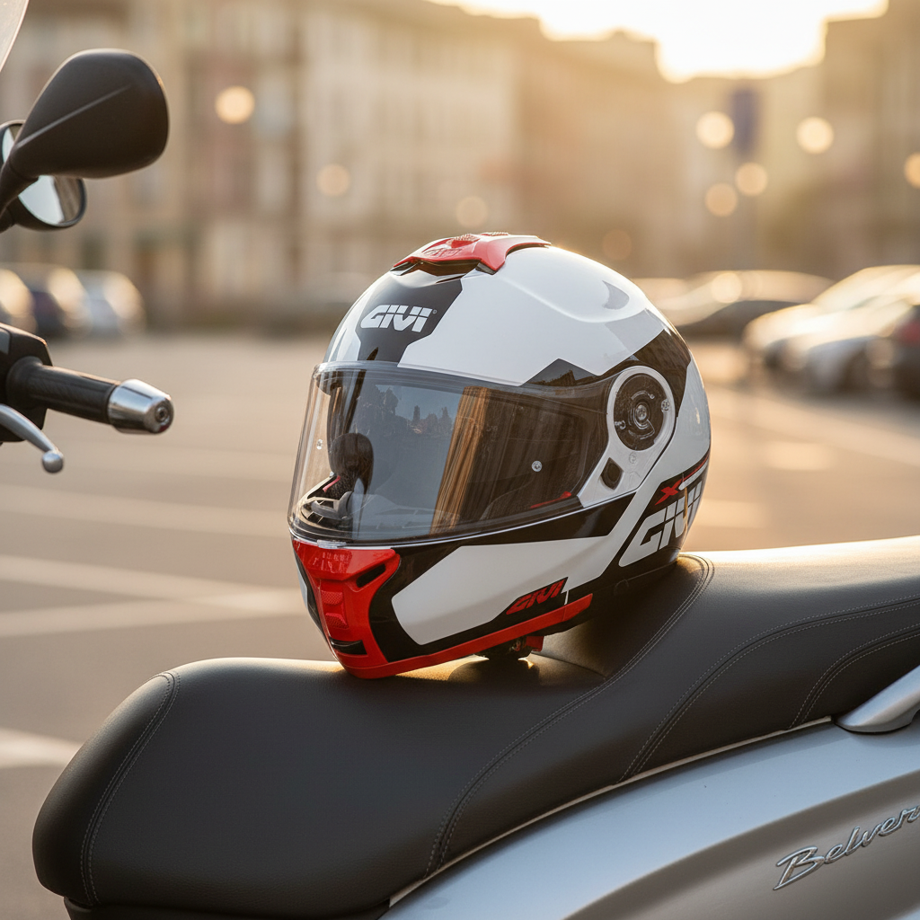 Givi X.21 Challenger Spirit Bianco/Rosso – Casco Modulare P/J ECE 22.05 - Moon Bike - Vista 11