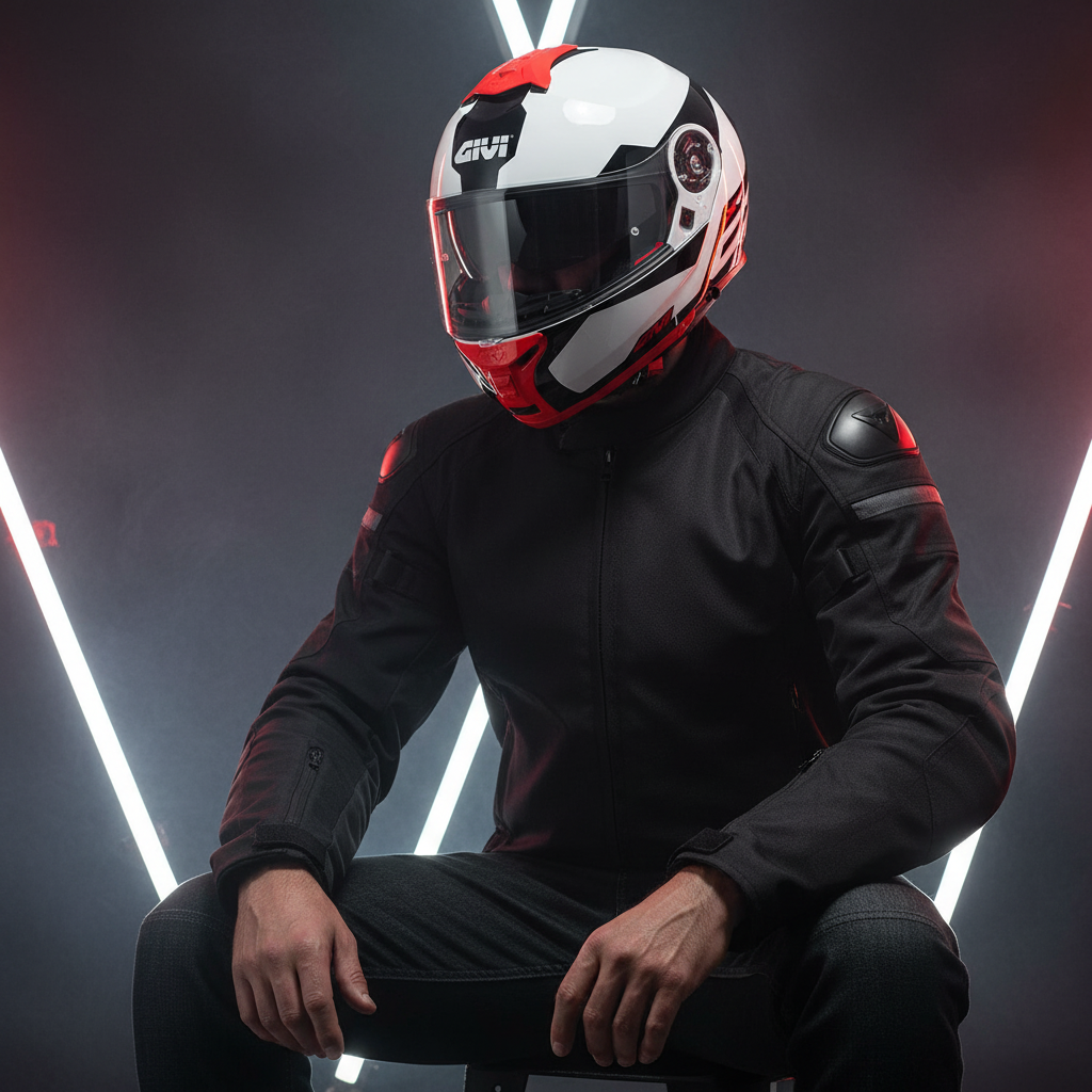 Givi X.21 Challenger Spirit Bianco/Rosso – Casco Modulare P/J ECE 22.05 - Moon Bike - Vista 16