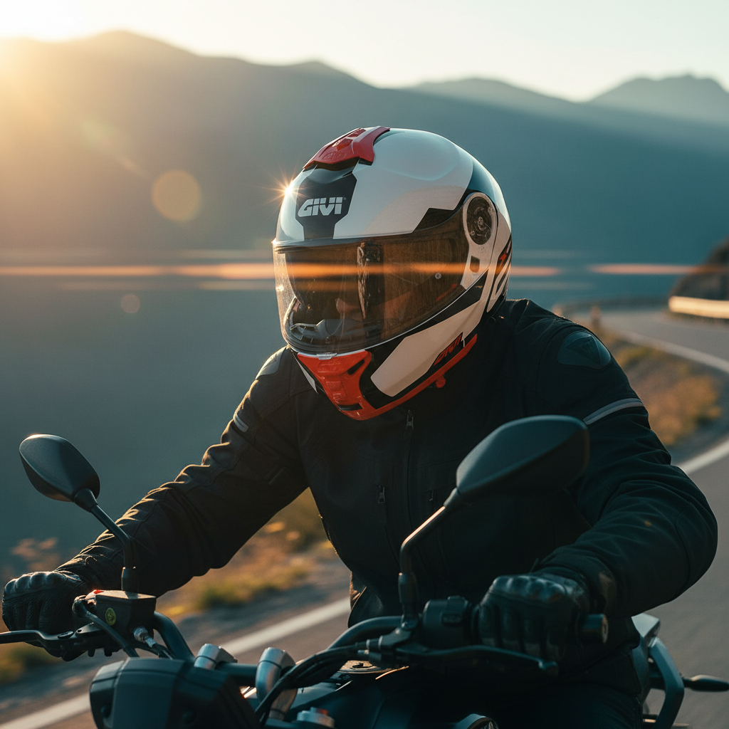 Givi X.21 Challenger Spirit Bianco/Rosso – Casco Modulare P/J ECE 22.05 - Moon Bike - Vista 17