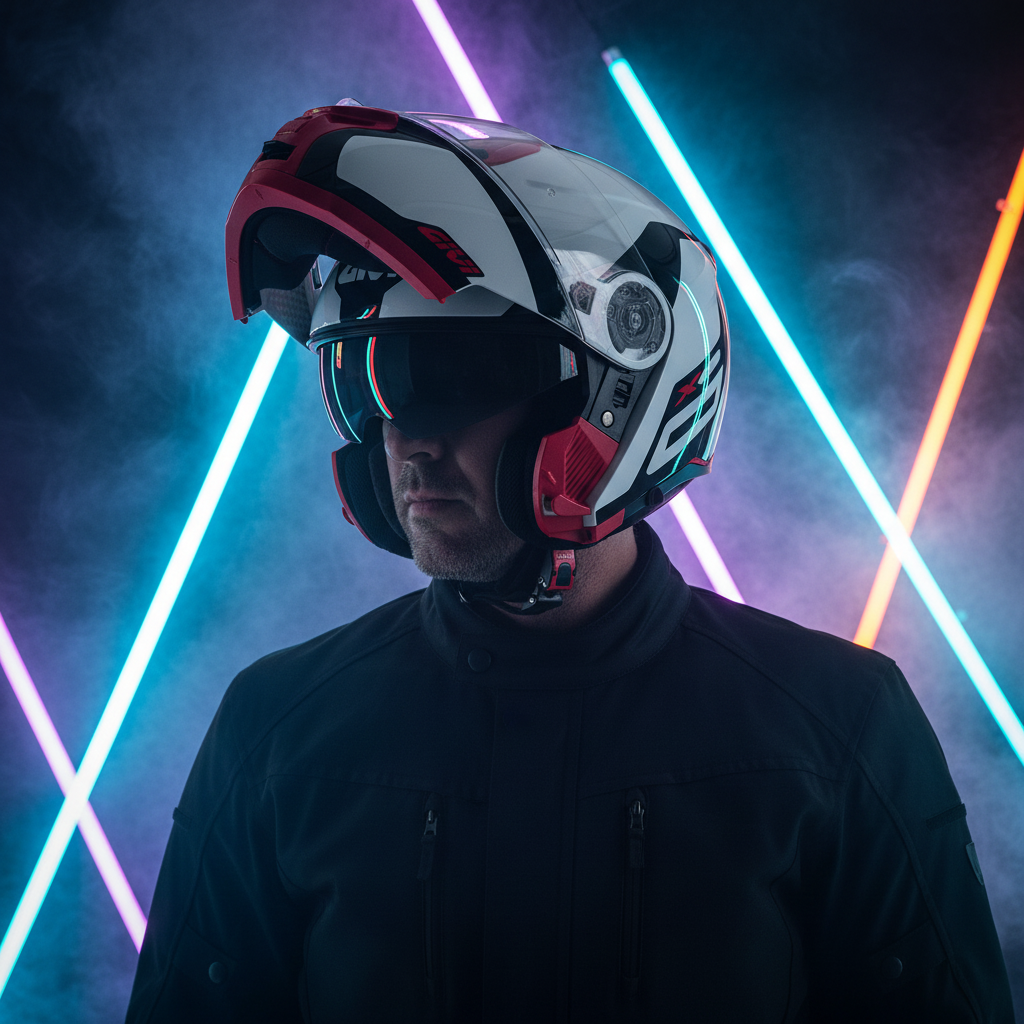 Givi X.21 Challenger Spirit Bianco/Rosso – Casco Modulare P/J ECE 22.05 - Moon Bike - Vista 13