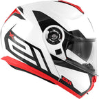 Givi X.21 Challenger Spirit Bianco Rosso - mentoniera alzata