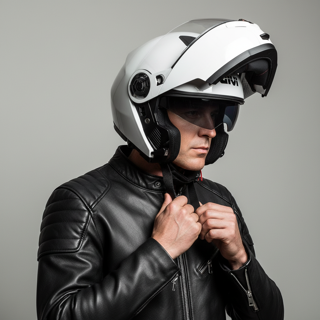 Givi X21 EVO Solid Bianco Lucido – Casco Modulare P/J ECE 22.06 - Moon Bike - Vista 6