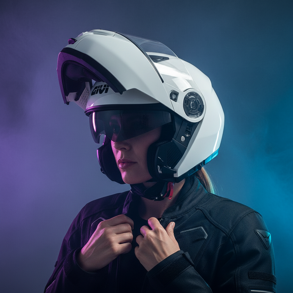 Givi X21 EVO Solid Bianco Lucido – Casco Modulare P/J ECE 22.06 - Moon Bike - Vista 9