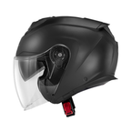 Casco jet Givi X25 nero opaco visto di lato, con visiera trasparente e cinturino a chiusura micrometrica