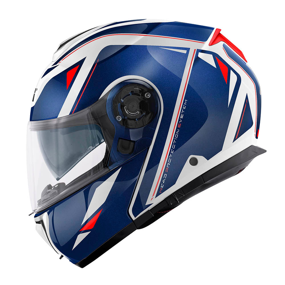 Givi X26 Square HX26FQRWL casco modulare blu/bianco/rosso – vista laterale