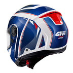 Givi X26 Square HX26FQRWL casco modulare blu/bianco/rosso – vista posteriore