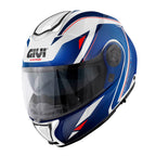 Givi X26 Square HX26FQRWL casco modulare blu/bianco/rosso – vista di tre quarti anteriore