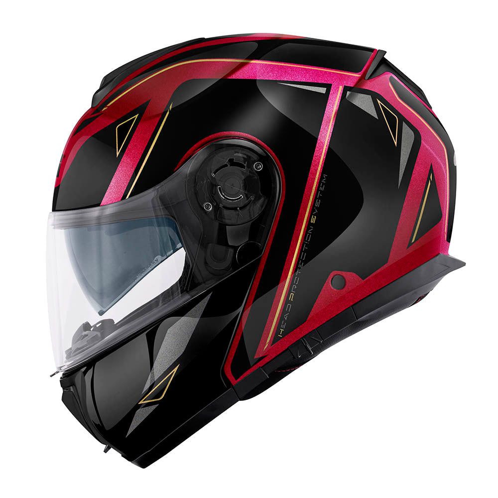 Givi X26 Square HX26FQRXB casco modulare bordeaux/nero/titanio/oro – vista laterale