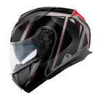 Givi X26 Square HX26FQRTB casco modulare titanio/nero/rosso – vista laterale