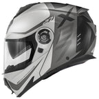 Givi X27 Dimension HX27FDMTS casco modulare argento/nero opaco/titanio – vista laterale