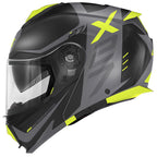 Givi X27 Dimension HX27FDMBY casco modulare nero opaco/titanio/giallo fluo – vista laterale