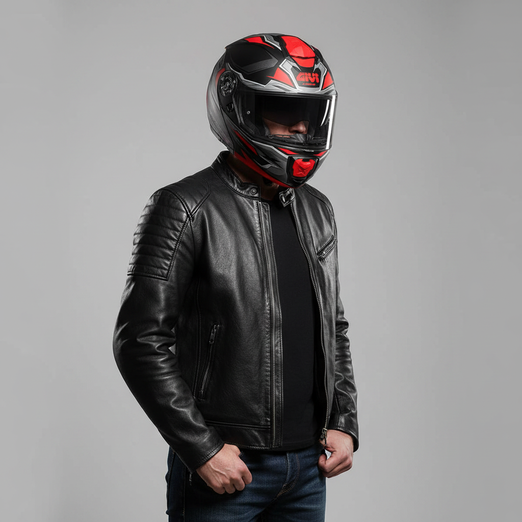Givi X.27 Sector Nero/Titanio/Rosso – Casco Modulare P/J ECE 22.06 - Moon Bike - Vista 7