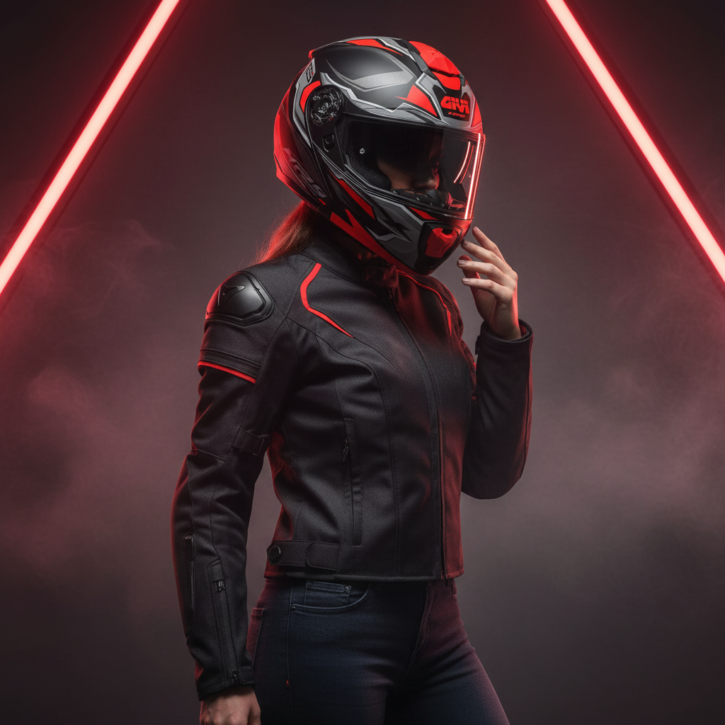 Givi X.27 Sector Nero/Titanio/Rosso – Casco Modulare P/J ECE 22.06 - Moon Bike - Vista 10