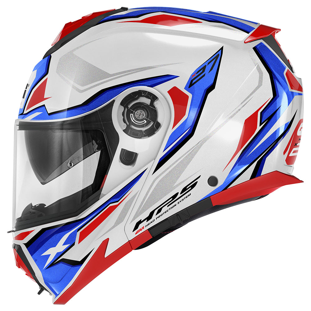 Givi X27 Sector HX27FSEWB casco modulare bianco/blu/rosso – vista laterale