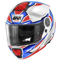 Givi X27 Sector HX27FSEWB casco modulare bianco/blu/rosso – vista di tre quarti anteriore