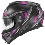 Givi X27 Sector Lady HX27FSEBF casco modulare nero opaco/titanio/fucsia – vista laterale