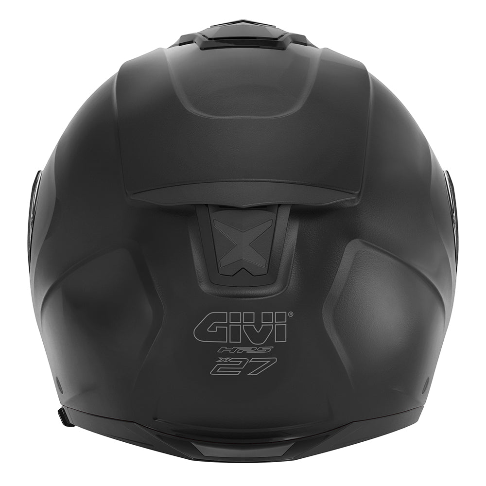 Givi X27 Solid Color HX27BN900 casco modulare nero opaco – vista posteriore