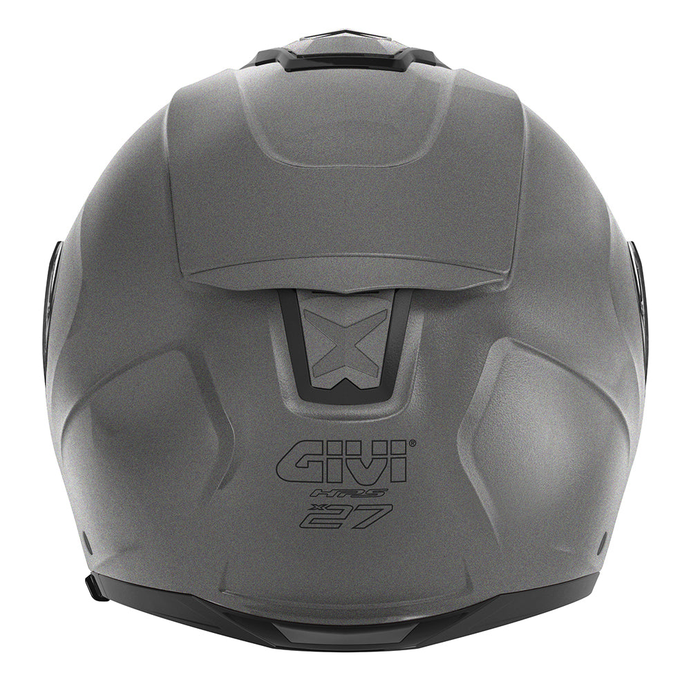 Givi X27 Solid Color HX27BG768 casco modulare titanio opaco – vista posteriore