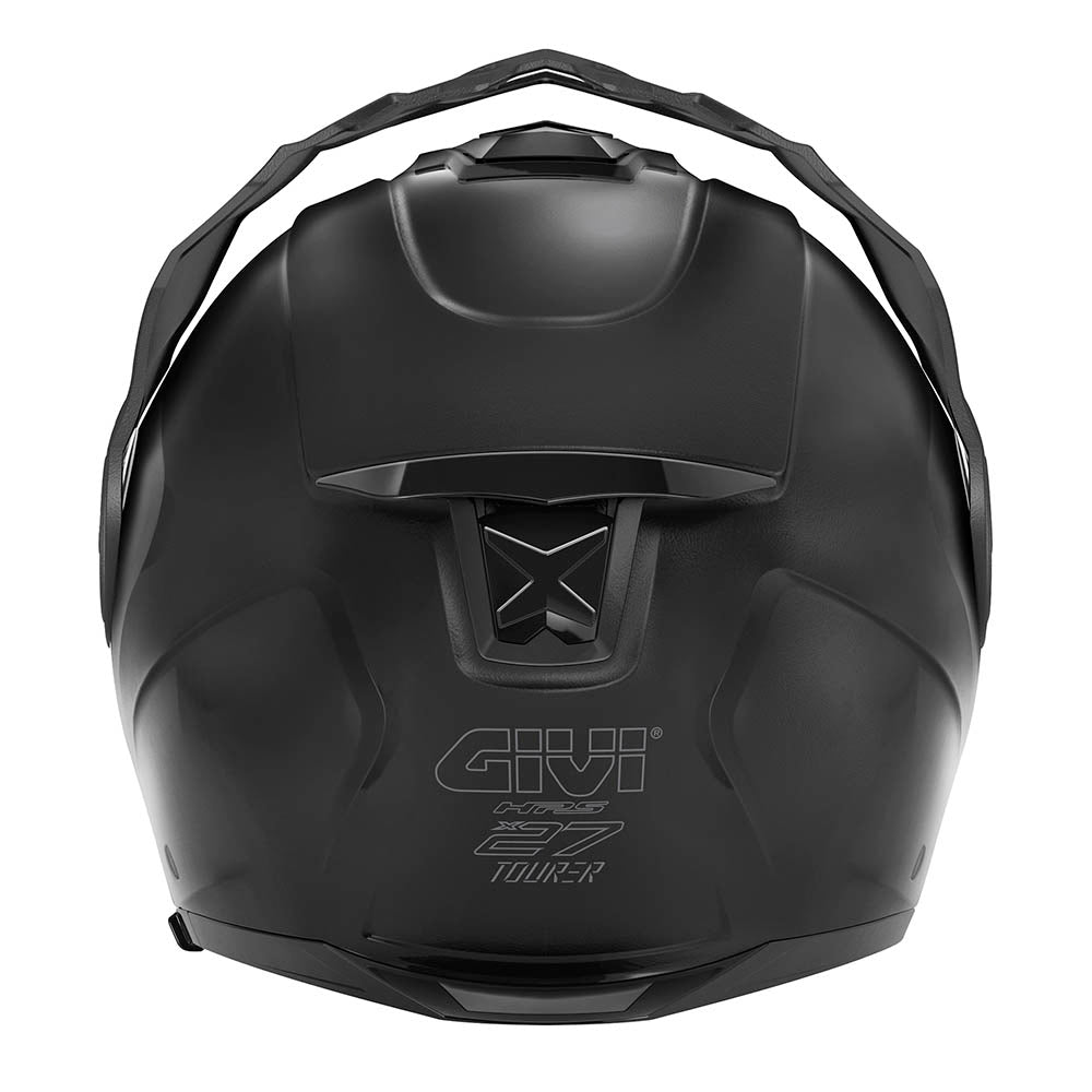Givi X27 Tourer Solid Color HX27SN900 casco modulare nero opaco – vista posteriore
