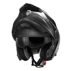 Givi X27 Tourer Solid Color HX27SN900 casco modulare nero opaco – vista di tre quarti con mentoniera aperta