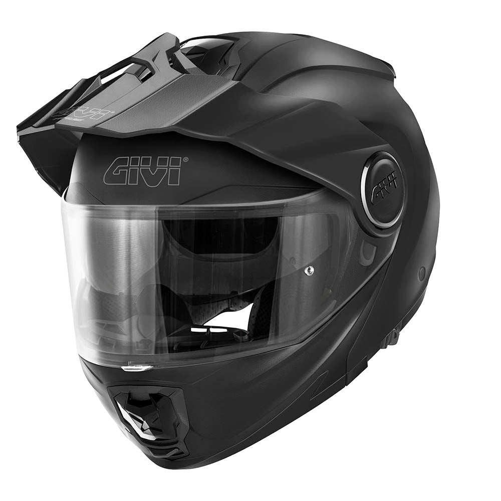 Givi X27 Tourer Solid Color HX27SN900 casco modulare nero opaco – vista di tre quarti anteriore
