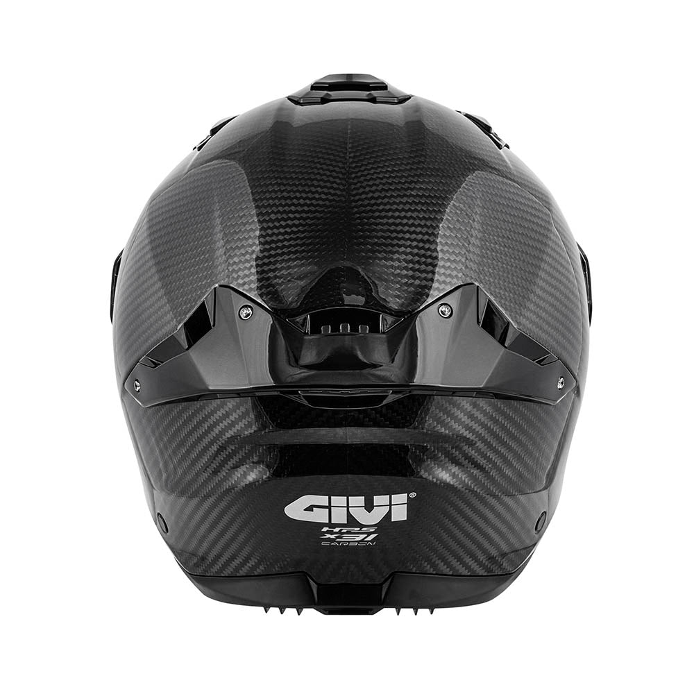 Givi X31 Carbon Solid Color HX31CCRSD casco jet carbonio lucido – vista posteriore