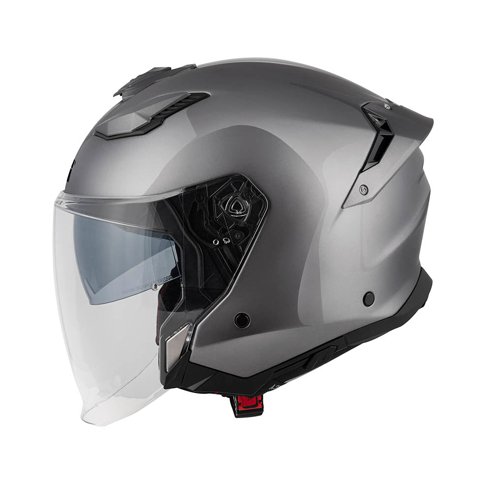 Givi X31 Fiber Solid Color HX31SG767 casco jet grigio lucido – vista laterale