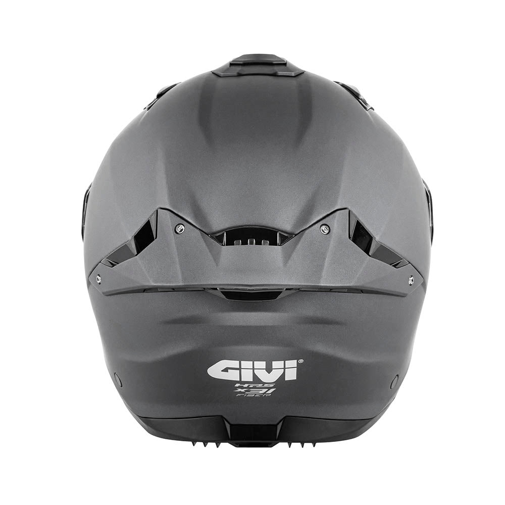 Givi X31 Fiber Solid Color HX31SG768 casco jet titanio opaco – vista posteriore