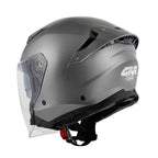Givi X31 Fiber Solid Color HX31SG768 casco jet titanio opaco – vista di tre quarti posteriore
