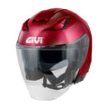 Givi X31 Solid Color HX31BR366 casco jet bordeaux – vista di tre quarti anteriore