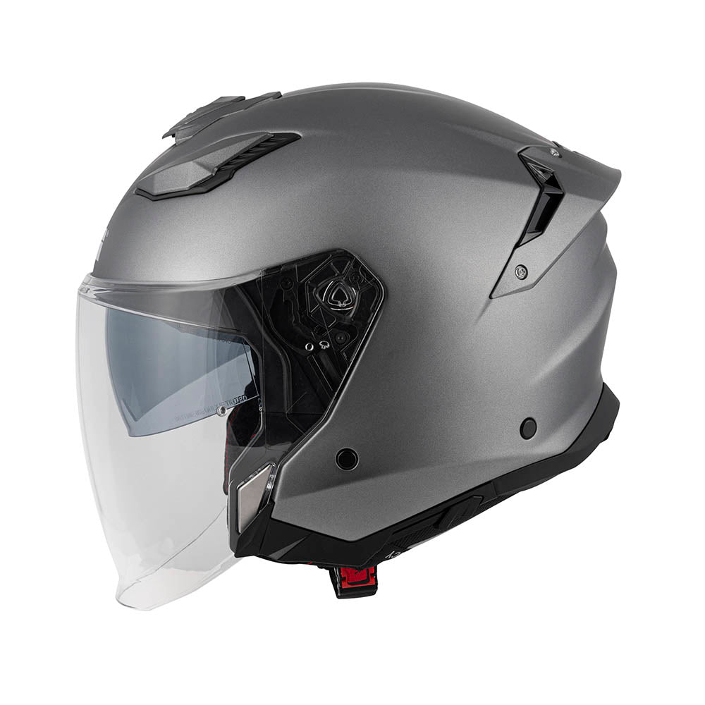 Givi X31 Solid Color HX31BG768 casco jet titanio opaco – vista laterale