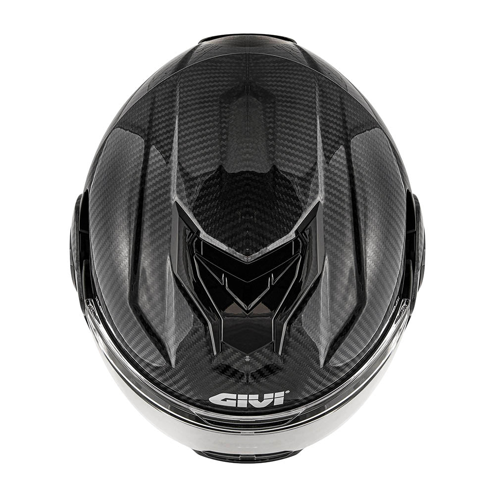 Givi X36 Carbon Solid Color HX36CCRSD casco modulare carbonio lucido – vista dall'alto