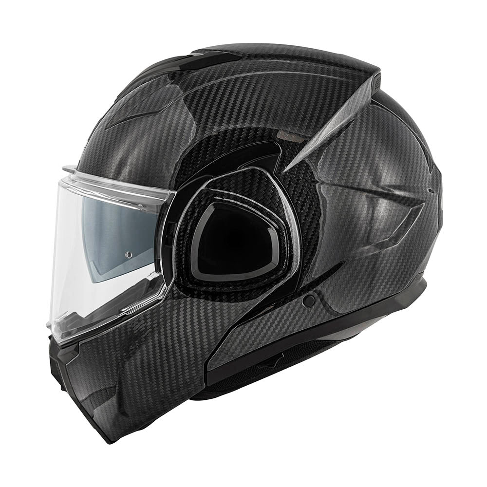 Givi X36 Carbon Solid Color HX36CCRSD casco modulare carbonio lucido – vista laterale