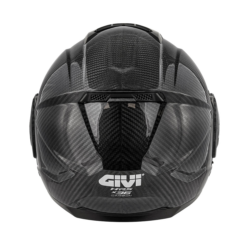 Givi X36 Carbon Solid Color HX36CCRSD casco modulare carbonio lucido – vista posteriore
