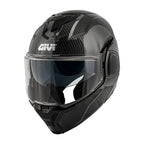 Givi X36 Carbon Solid Color HX36CCRSD casco modulare carbonio lucido – vista di tre quarti anteriore