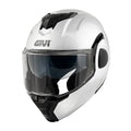 Givi X36 Fiber HX36SB910 casco modulare bianco lucido – vista di tre quarti anteriore