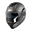 Givi X36 Fiber HX36SG768 casco modulare titanio opaco – vista di tre quarti anteriore