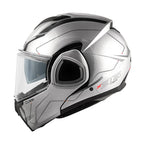 Givi X36 Fiber Pulse HX36RPLSB casco modulare argento/nero/titanio/grigio – vista laterale