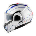 Givi X36 Fiber Pulse HX36RPLWL casco modulare bianco/blu/rosso – vista laterale