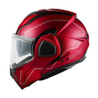 Givi X36 Fiber Pulse HX36RPLRX casco modulare bordeaux/nero/argento – vista laterale
