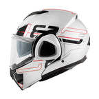 Givi X36 Vertigo HX36FVRWB casco modulare bianco/nero/rosso – vista laterale