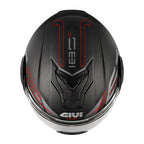 Givi X36 Vertigo HX36FVRBR casco modulare nero opaco/titanio/rosso – vista dall'alto
