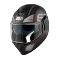 Givi X36 Vertigo HX36FVRBR casco modulare nero opaco/titanio/rosso – vista di tre quarti anteriore