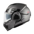 Givi X36 Vertigo HX36FVRTB casco modulare titanio opaco/nero/argento/rosso – vista laterale