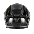 Givi X50 Carbon HX50DCRBN casco modulare carbonio nero/oro – vista posteriore