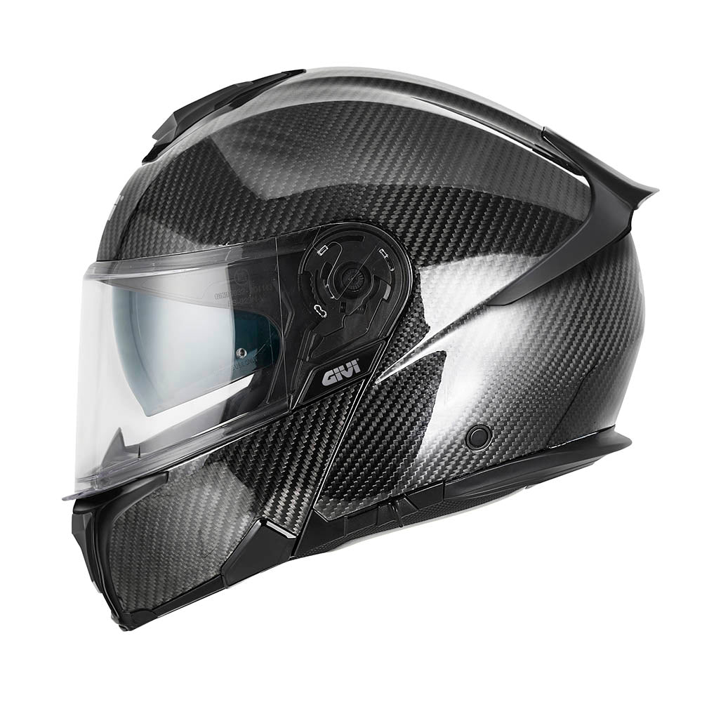 Givi X50 Carbon Solid Color HX50CCRSD casco modulare carbonio lucido – vista laterale