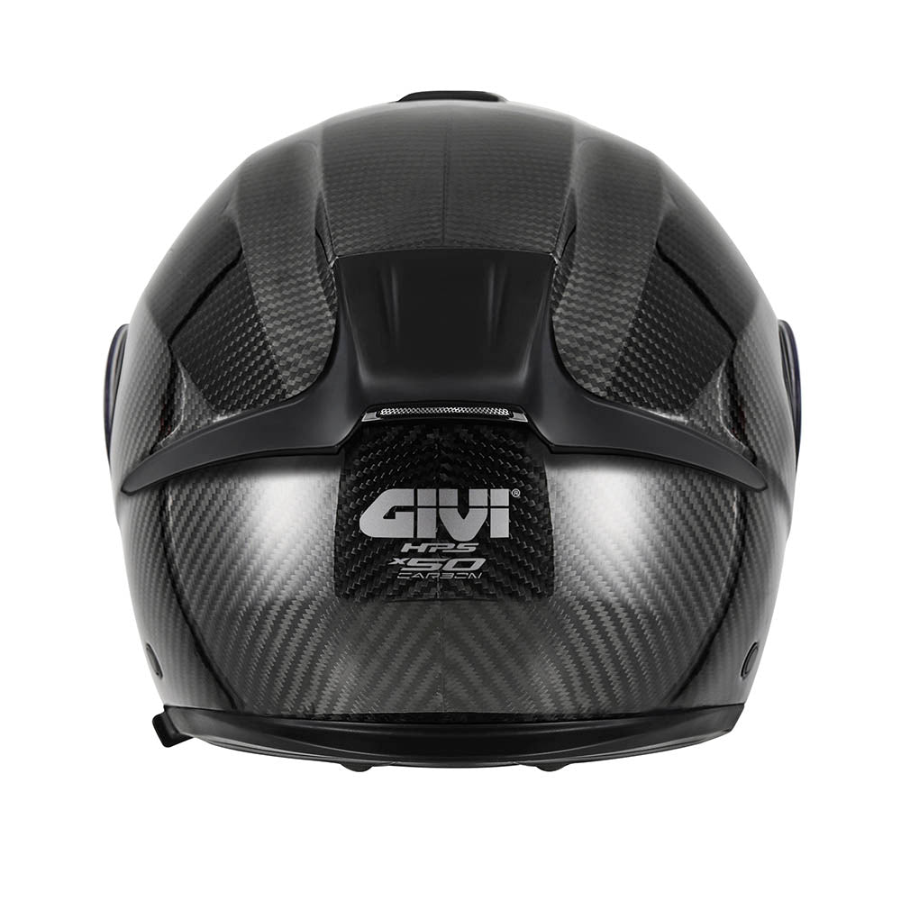 Givi X50 Carbon Solid Color HX50CCRSD casco modulare carbonio lucido – vista posteriore