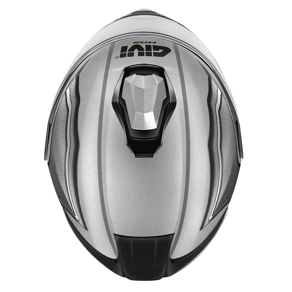 Givi X50 Fiber Hologram HX50FHGST casco modulare argento opaco/nero/titanio/rosso – vista dall'alto
