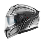 Givi X50 Fiber Hologram HX50FHGST casco modulare argento opaco/nero/titanio/rosso – vista laterale